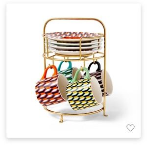 Arrow Geo Mug Drinkware Set with Saucers and Stand - DVF for Target NWT